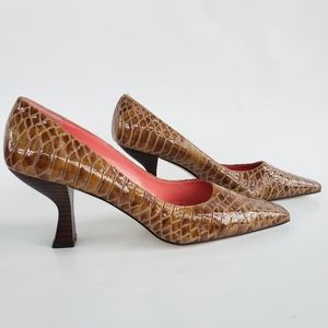 NINA Lizard Heels Light Brown / Tan  Size 8 Heel height 2 inches
